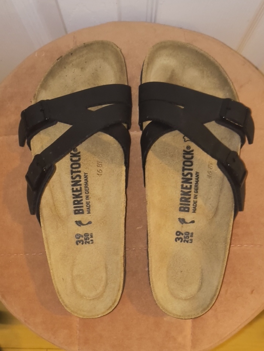 Birkenstock Yao Birko-Flor Strappy Slide Sandals Black Size 39 EU - Picture 5 of 7